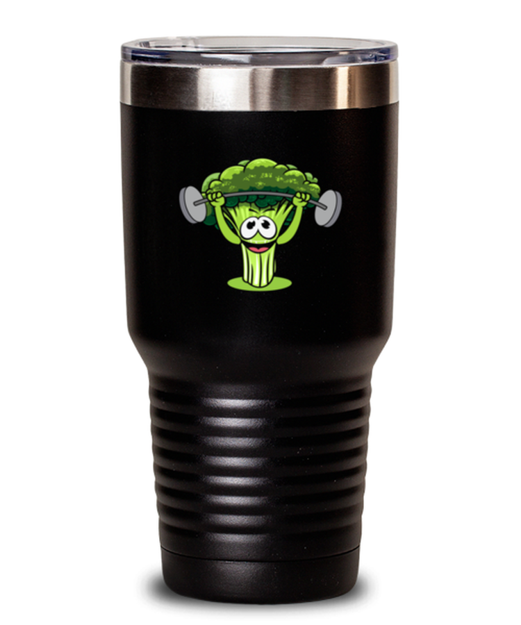 30 oz Tumbler Stainless Steel Insulated  Funny Powerlifting Broccoli Gym Workout