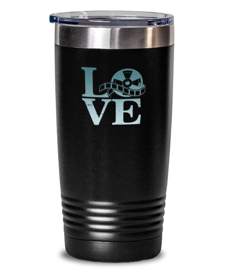 Tumbler 20 oz Stainless Steel Insulated Funny I Love Movies Filmmaker