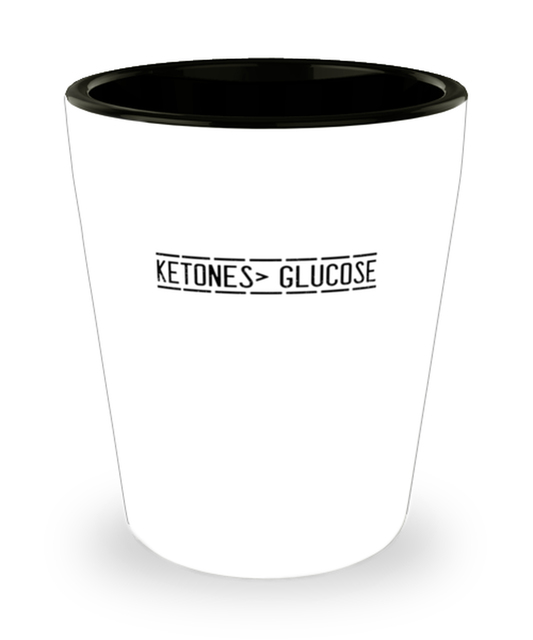 Shot Glass Party Funny Ketones Glucose Diet ketogenic