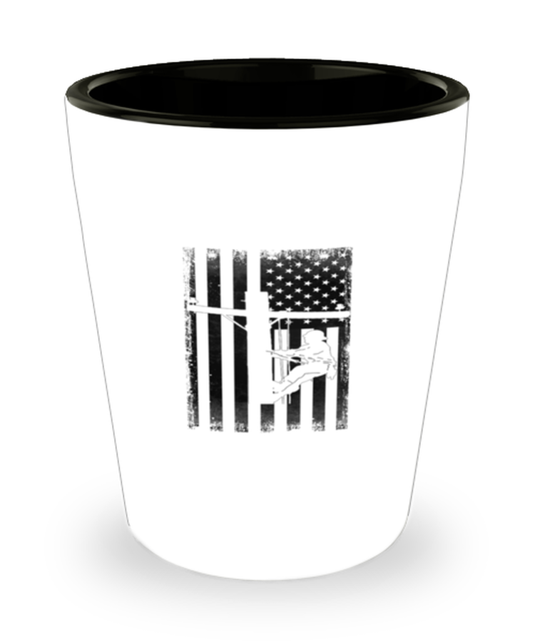 Shot Glass Party Funny Lineman American Flag