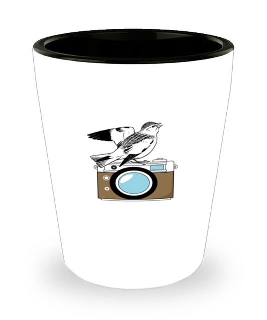 Shot Glass Party  Funny Bird Camera Birdwatcher