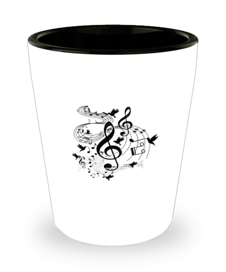 Shot Glass Party  Funny Musical Instrument Birds Treble Clef