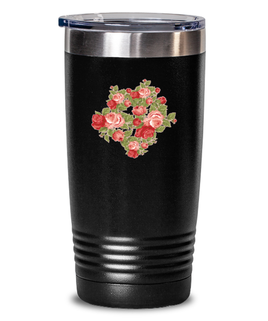 20 oz Tumbler Stainless Steel Insulated Funny Roses Flower Floral