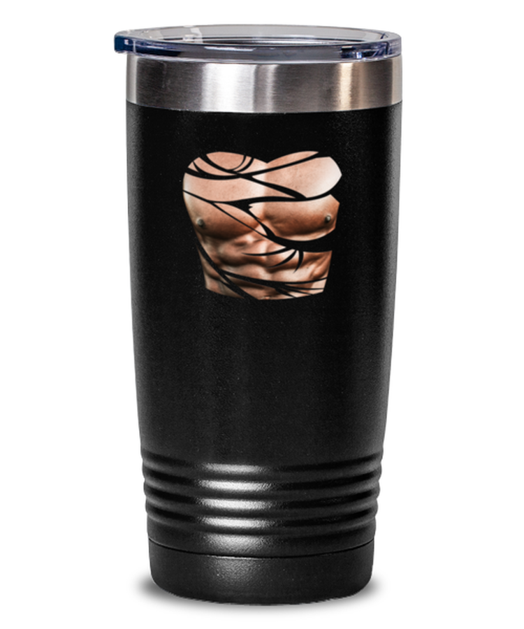 20 oz Tumbler Stainless Steel Insulated Funny Muscles Ripped Torn Chest