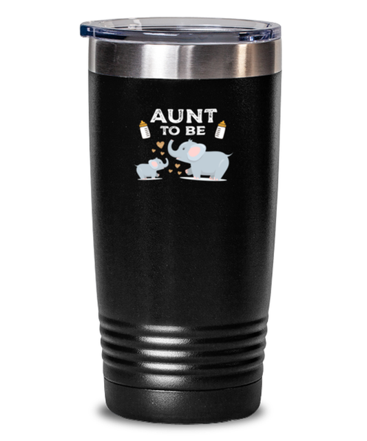 20 oz Tumbler Stainless Steel Insulated Funny Aunt To Be Elephant Baby Reveal