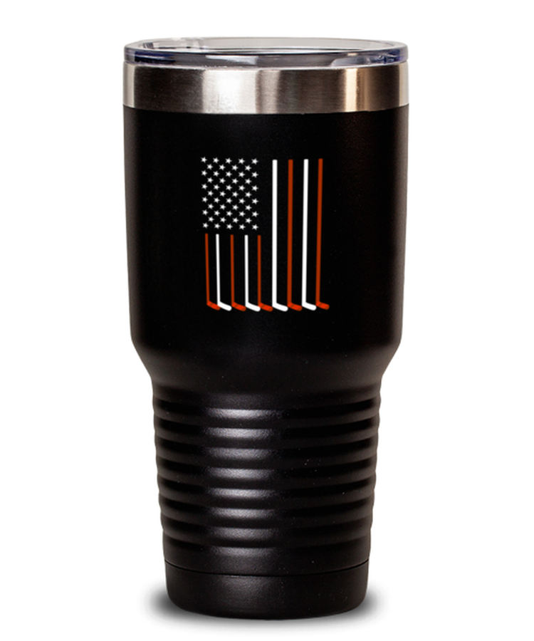 30 oz Tumbler Stainless Steel Insulated Funny American Flag Hockey