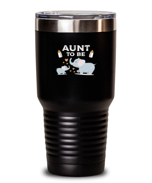 30 oz Tumbler Stainless Steel Insulated Funny Aunt To Be Elephant Baby Reveal