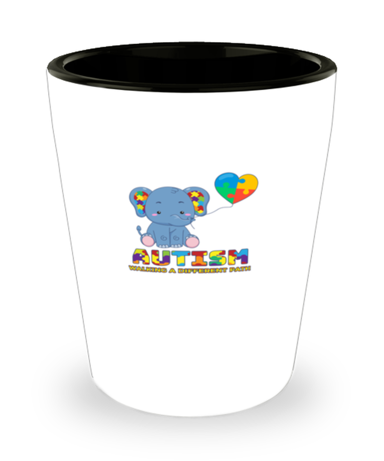 Shot Glass Party Funny Autism Elephant Walking A Different Path