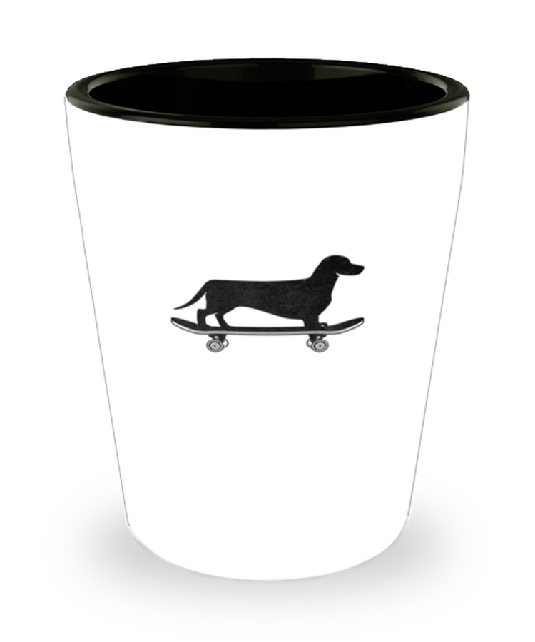 Shot Glass Party Funny Dachshund  Skateboard Sports