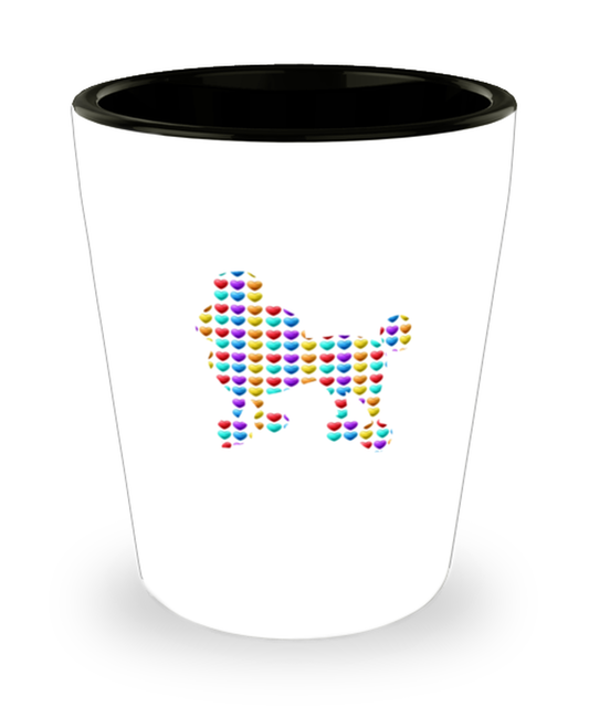 Shot Glass Party Funny Poodle Dog Hearts