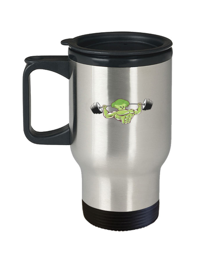 Coffee Travel Mug Funny Brocolli Vegan Workout