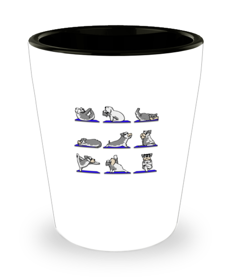 Shot Glass Party Funny Miniature Schnauzer yoga Workout