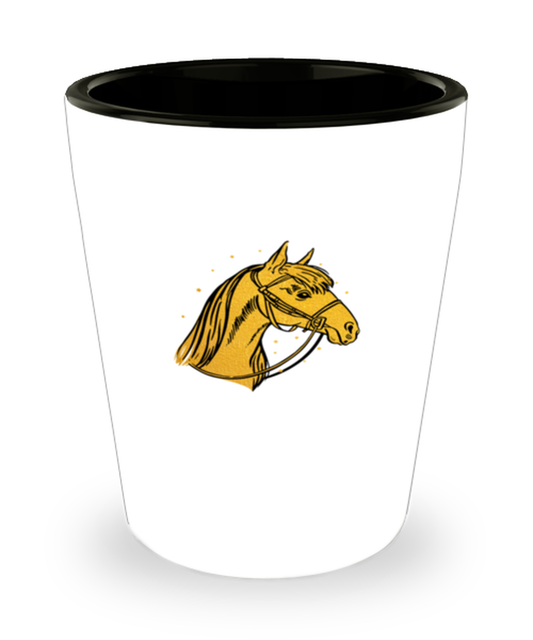 Shot Glass Party Funny Gold horse Equestrian