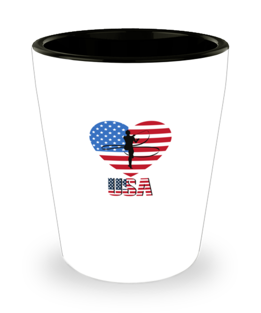 Shot Glass Party Funny American Flag Gymnast