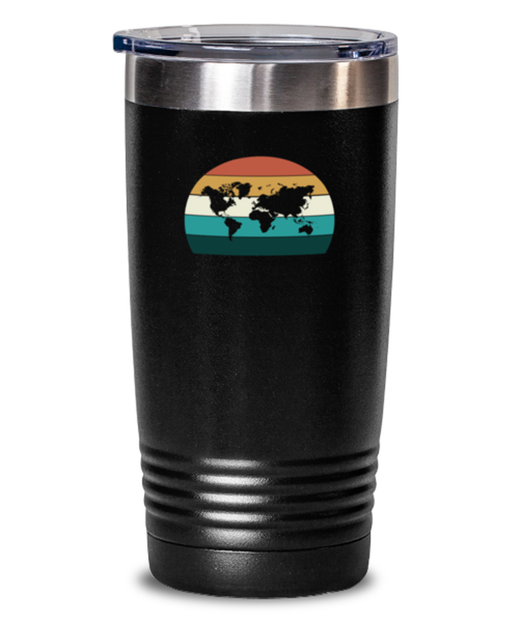 20 oz Tumbler Stainless Steel Insulated  Funny Retro World Map Travel