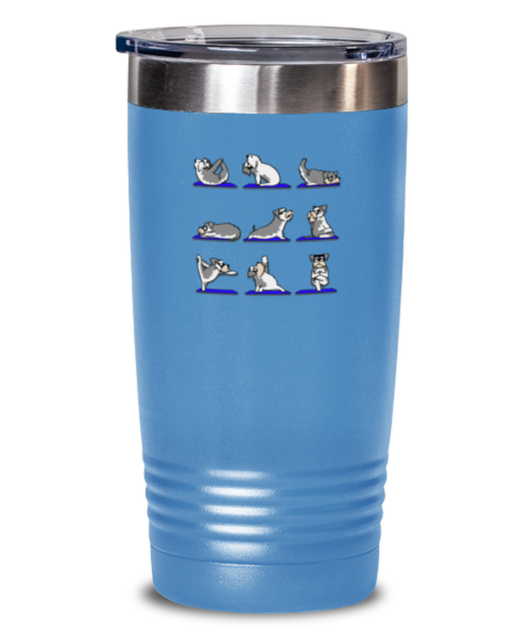 20 oz Tumbler Stainless Steel Insulated  Funny Miniature Schnauzer yoga Workout