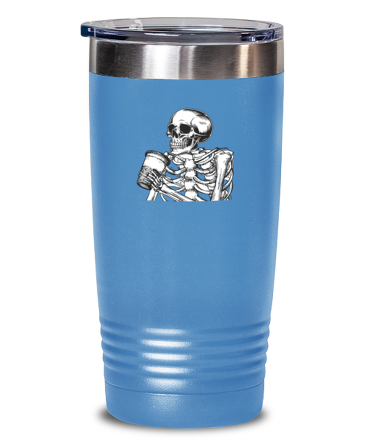 20 oz Tumbler Stainless Steel Insulated  Funny Skeleton Drinking Coffee