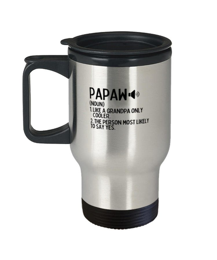 Travel Coffee Mug Funny Papaw Grandkids Family