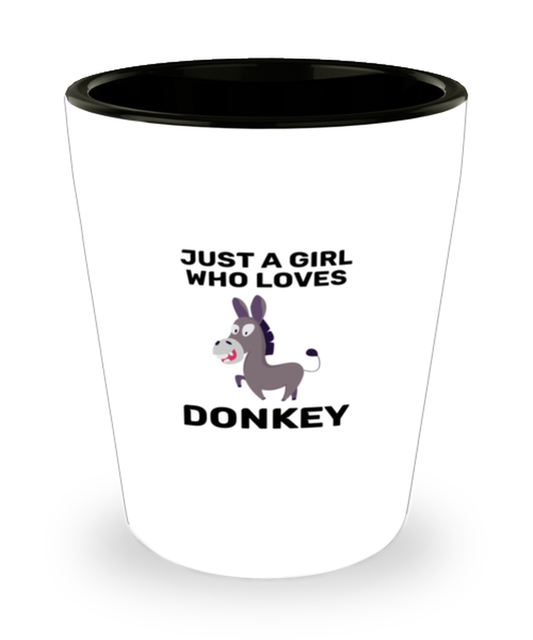 Shot Glass Party Funny Just A Girl Who Loves Donkeys Horses