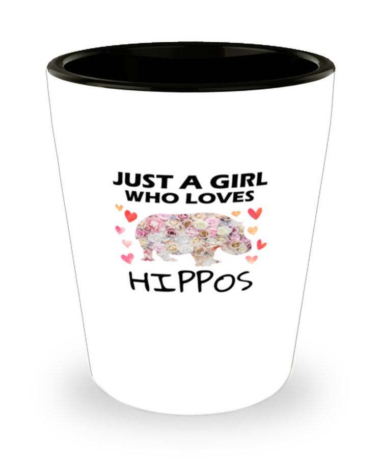 Shot Glass Party Funny Just A Girl Who Loves Hippos