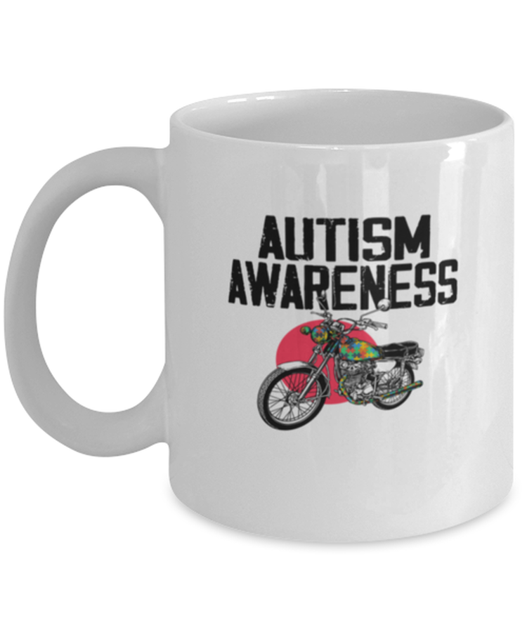 Coffee Mug Funny Biker Autism Awareness Motorcycle