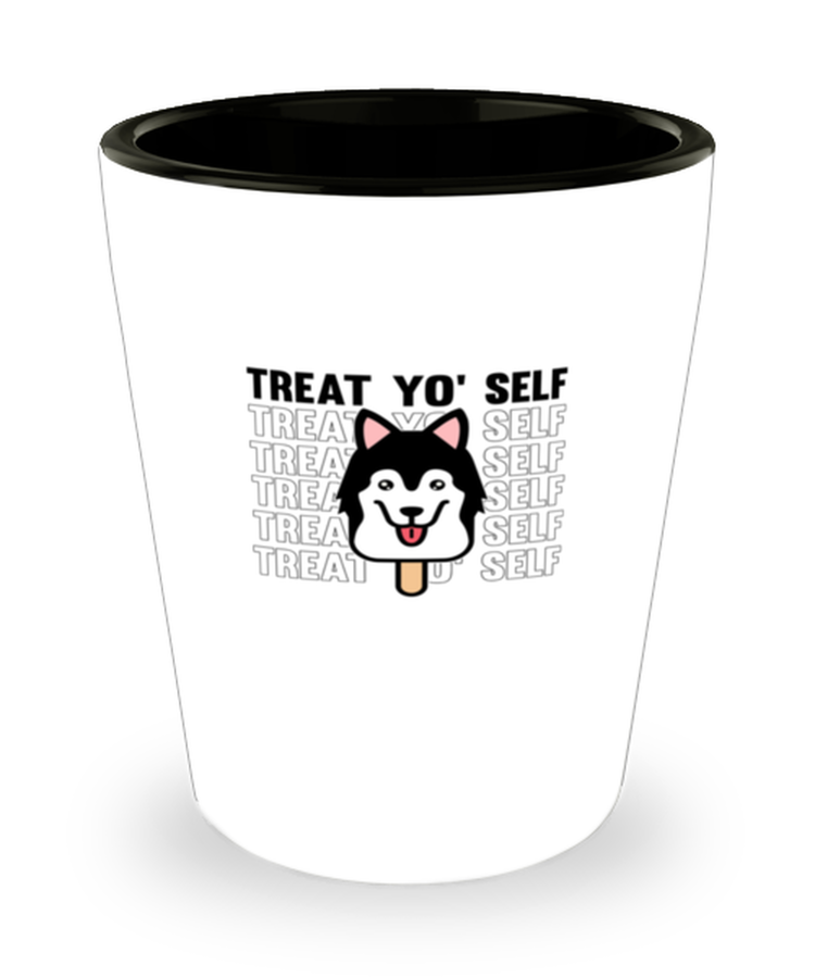 Shot Glass Party Funny Treat Yo Selt dog Lover ice cream siberian Husky