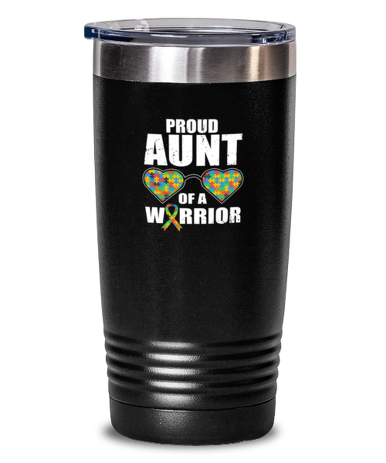 20 oz Tumbler Stainless Steel Insulated Funny Proud Aunt Of A Warrior