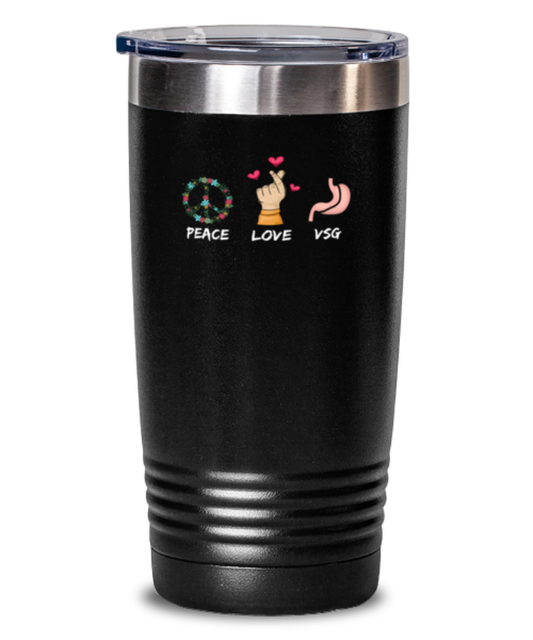 20 oz Tumbler Stainless Steel Insulated Funny Peace Love VSG