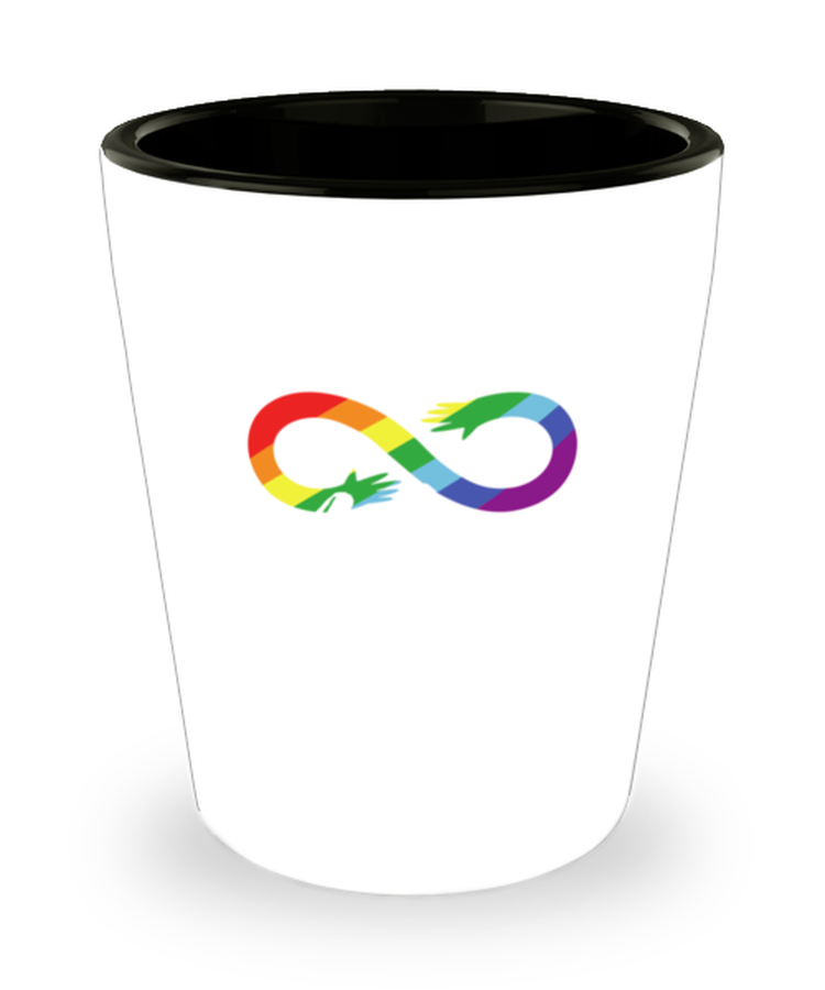 Shot Glass  Funny Rainbow Infinity Autism