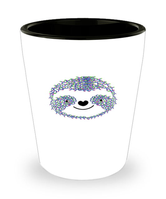 Shot Glass  Funny Sloth Face Autism Awareness