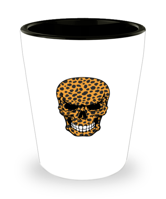 Shot Glass Tequila Mug Funny Cheetah Print Skull Cool