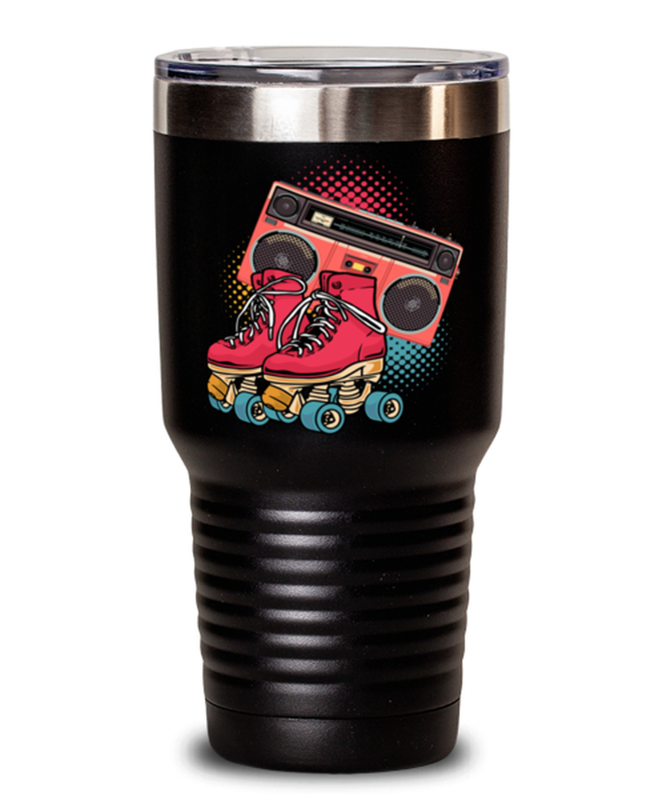 30 oz Tumbler Stainless Steel Insulated Funny Roller Skates Boom Box