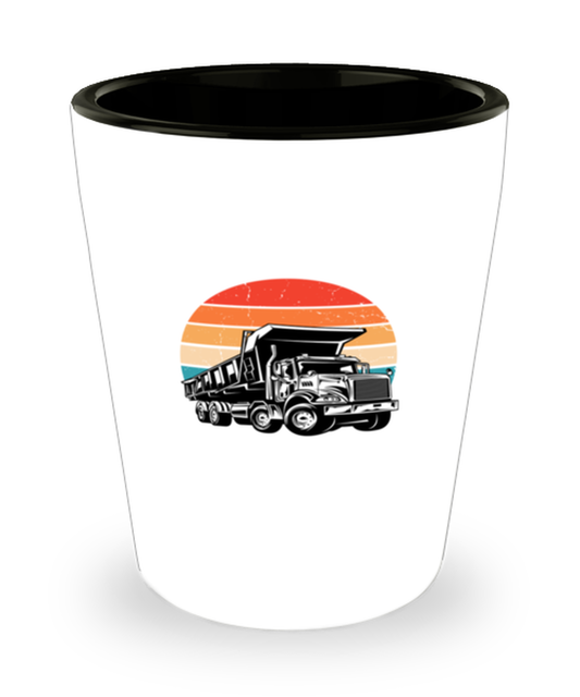 Shot Glass Tequila Funny Dump Truck Construction Trucks