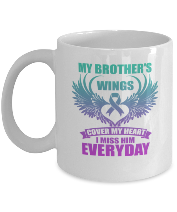 Coffee Mug Funny My Brother's Wings Cover My Heart
