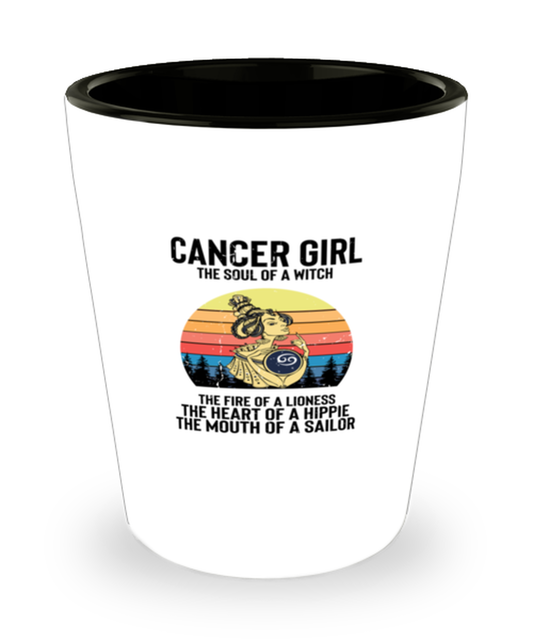 Shot Glass Party Funny Cancer Girl The Soul Of A Witch