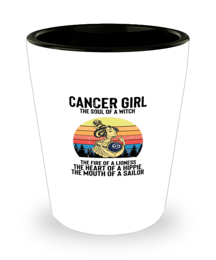 Shot Glass Party Funny Cancer Girl The Soul Of A Witch