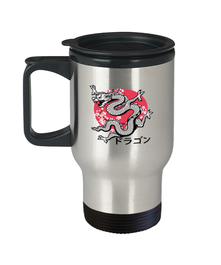 Coffee Travel Mug Funny Japanese Dragon Kanji