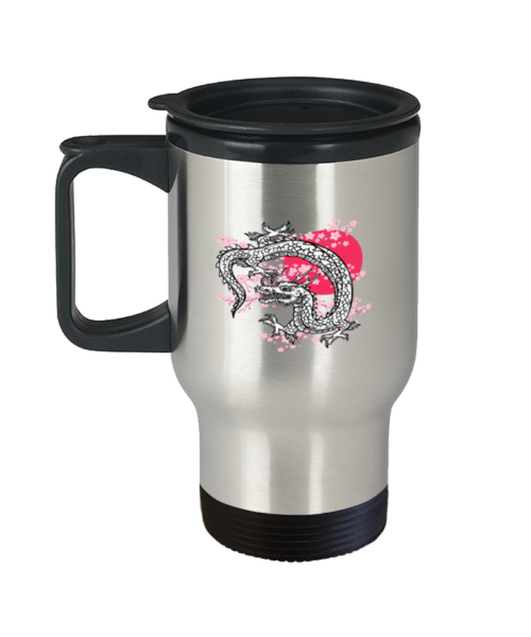 Coffee Travel Mug Funny Dragon Kanji Japanese