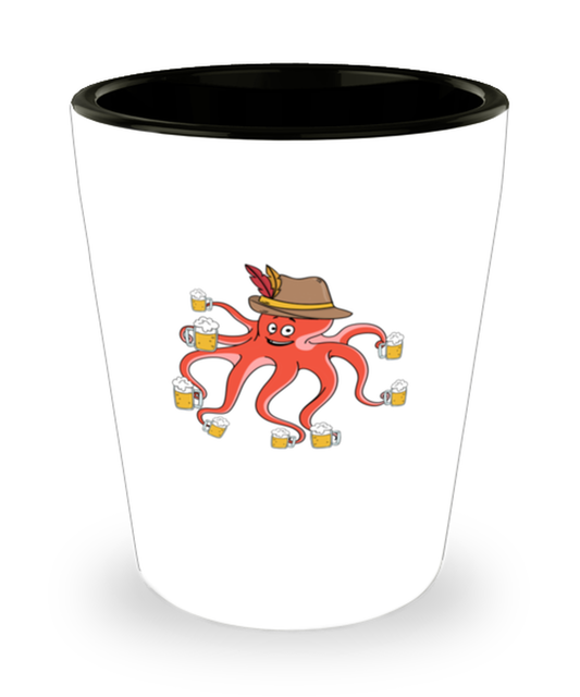 Shot Glass Party Funny Oktoberfest Octopus