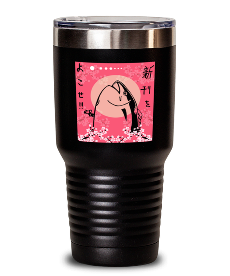 30 oz Tumbler Stainless Steel InsulatedFunny Japanese  Harajuku fish