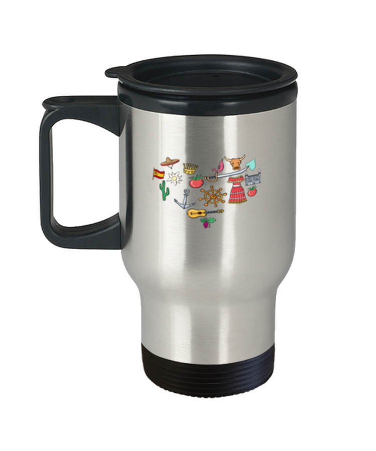 Coffee Travel Mug Funny Heart Spain Spanish