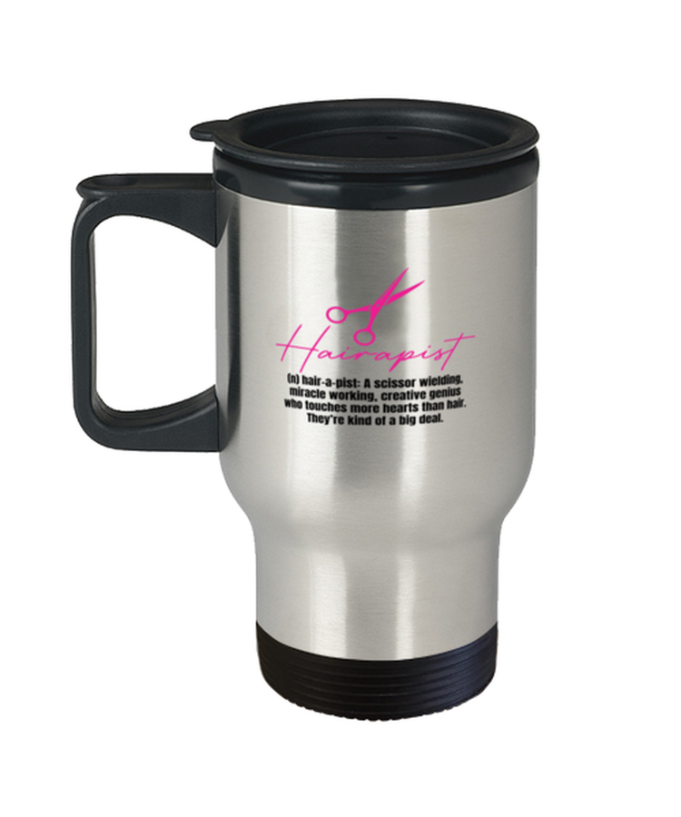 Coffee Travel Mug Funny Hairapist Haircutter