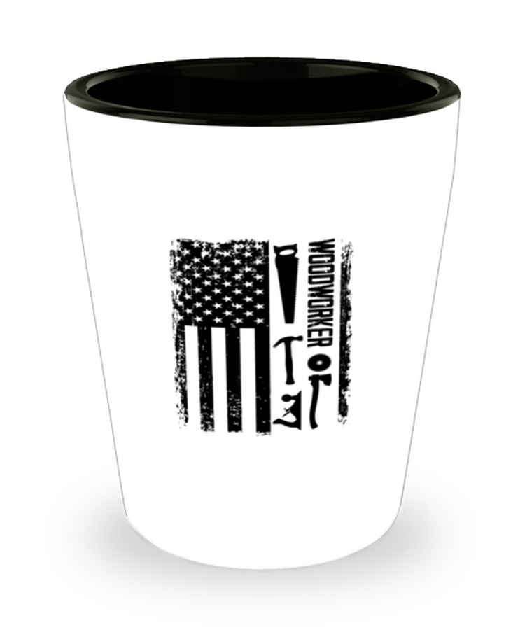 Shot Glass Party Funny American Flag Woodworker