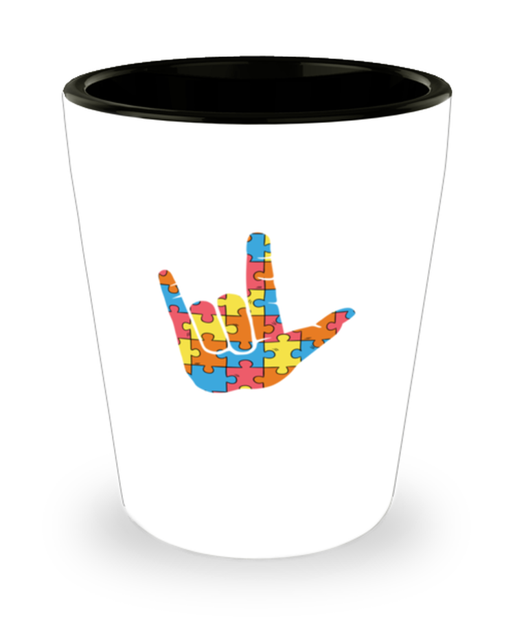 Shot Glass Party Funny ASL Love Sign Language Autism