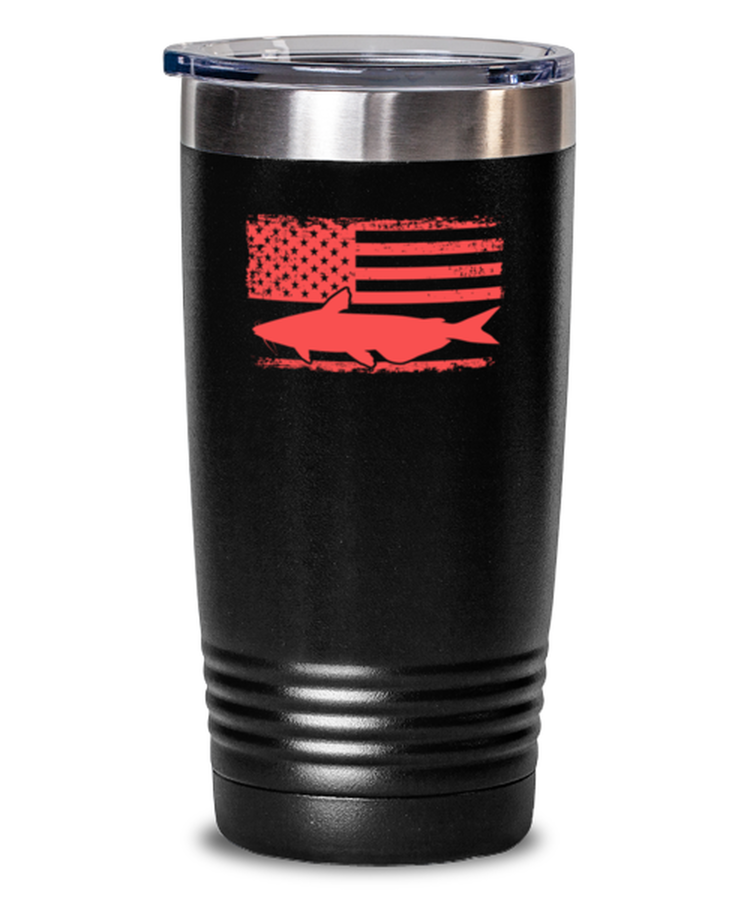 20 oz Tumbler Stainless Steel Insulated  Funny Catfishing American Flag