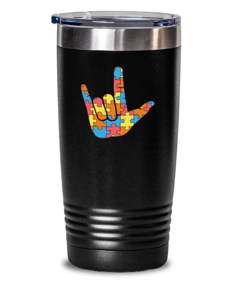 20 oz Tumbler Stainless Steel Insulated  Funny ASL Love Sign Language Autism