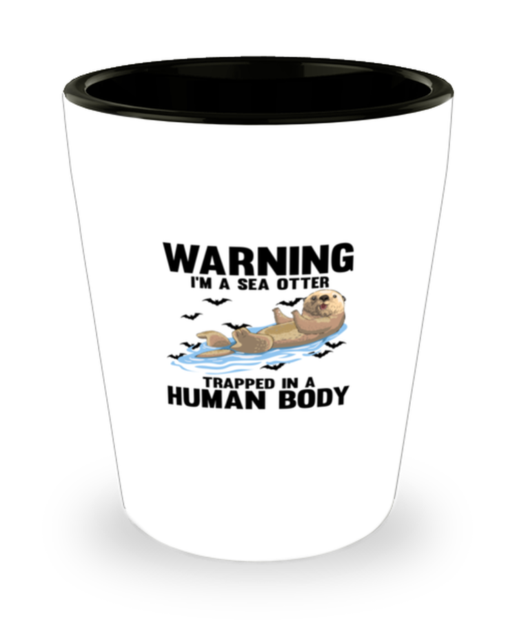 Shot Glass Party Funny Warning I'm A Sea Otter