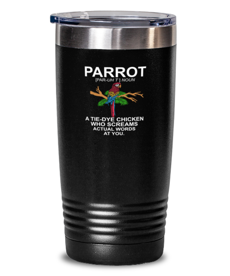 20 oz Tumbler Stainless Steel Insulated Funny Parrot macaw Bird