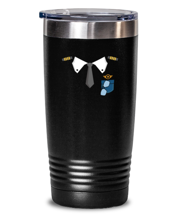 20 oz Tumbler Stainless Steel Insulated Funny Airplane Airline Pilot Costume