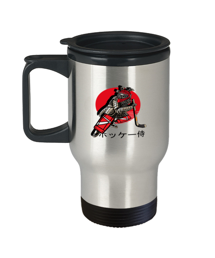 Coffee Travel Mug Funny Hockey Samurai Goaltender